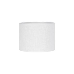 Abat-jour Corep Cylindre forme circulaire en tissu et métal coloris blanc Ø.30 x H.18 cm