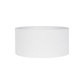 Abat-jour Corep Cylindre forme circulaire en tissu et métal coloris blanc Ø.40 x H.19 cm