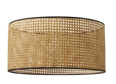 Abat-jour Cylindrique En Rotin Tressé Main - 30x18 Cm, Ouverture 6.3 Cm | Style Bohème, Lumière Douce | Pour Lampe Suspension Ou Pied