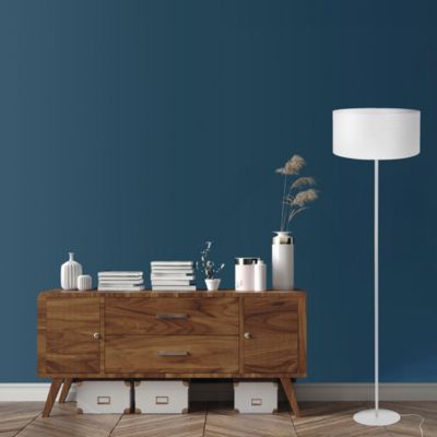 Abat-jour cylindre en coton bouclé blanc Ø40cm Corep