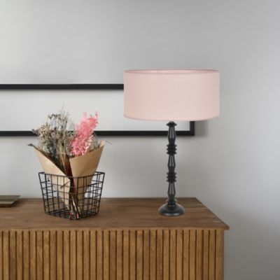 Abat-jour cylindre en coton nude Ø40cm Corep