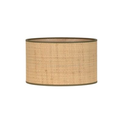 Abat-jour cylindre en rafia et tissu kaki Ø30cm Corep