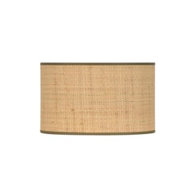 Abat-jour cylindre en rafia et tissu kaki Ø30cm Corep