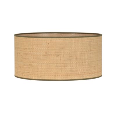 Abat-jour cylindre en rafia et tissu kaki Ø40cm Corep