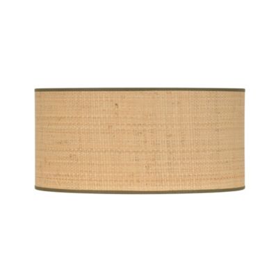 Abat-jour cylindre en rafia et tissu kaki Ø40cm Corep