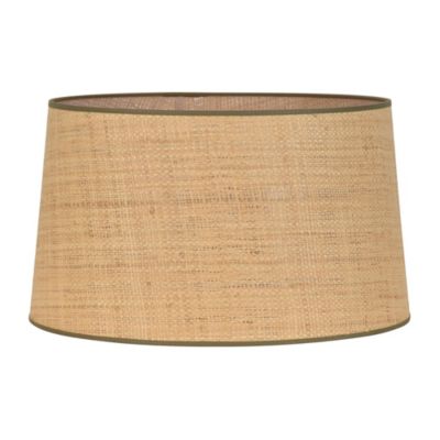Abat-jour cylindre en rafia et tissu kaki Ø45cm Corep