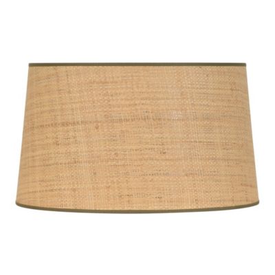Abat-jour cylindre en rafia et tissu kaki Ø45cm Corep
