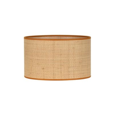 Abat-jour cylindre en rafia et tissu orange Ø30cm Corep