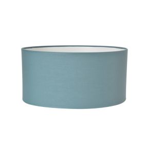 Abat-jour cylindre en tissu bleu Ø40cm Corep