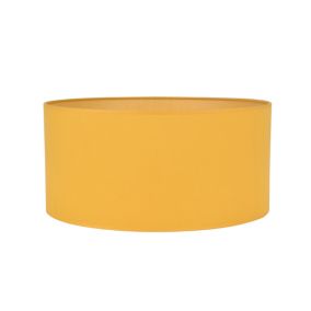 Abat-jour cylindre en tissu jaune mourtarde Ø40cm Corep