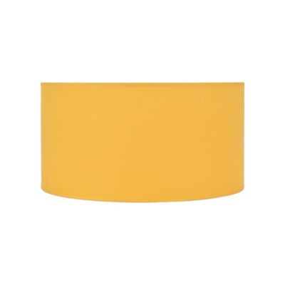 Abat-jour cylindre en tissu jaune mourtarde Ø40cm Corep
