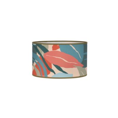 Abat-jour cylindre Montara tissu feuillage Ø30cm Corep