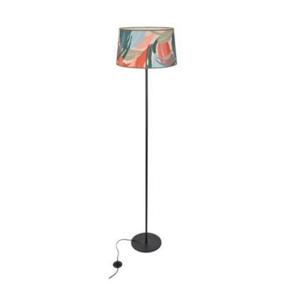 Abat-jour cylindre Montara tissu feuillage Ø45cm Corep