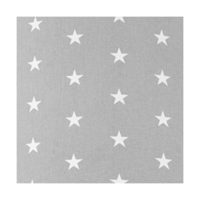 Abat-jour cylindrique E27 H20 Tissu Gris-Blanc avec motif étoiles