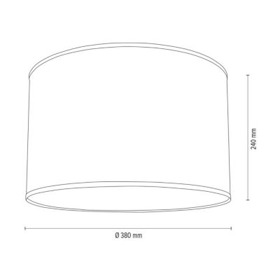 Abat-jour cylindrique E27 H20 Tissu Gris-Blanc avec motif étoiles