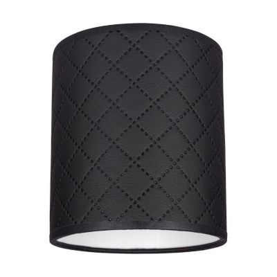 Abat-jour cylindrique E27 H20 Tissu Noir