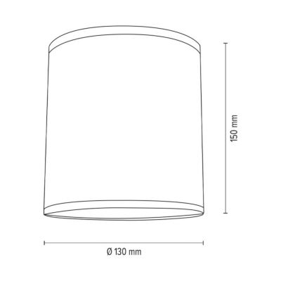 Abat-jour cylindrique E27 H20 Tissu Noir