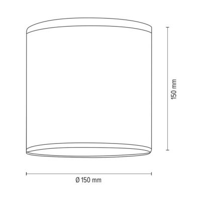 Abat-jour cylindrique E27 H25 Tissu Blanc