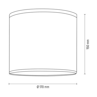 Abat-jour cylindrique E27 H25 Tissu Gris Clair
