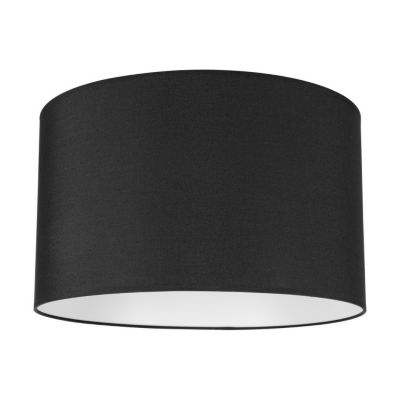 Abat-jour cylindrique E27 H30 Tissu Noir