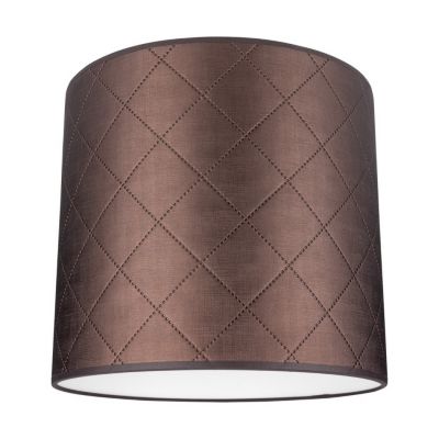 Abat-jour cylindrique E27 H30 Tissu synthétique Brun