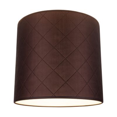 Abat-jour cylindrique E27 H30 Tissu synthétique Brun