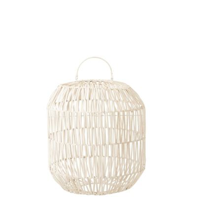 Abat-jour cylindrique en bois blanc 32x32x49 cm