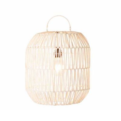 Abat-jour cylindrique en bois blanc 32x32x49 cm