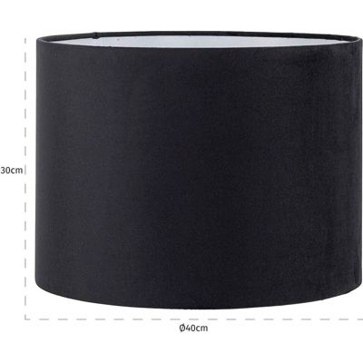 Abat jour cylindrique noir design élégant pour salon contemporain 40,00 x 40,00 x 30,00 cm noir profond élégant