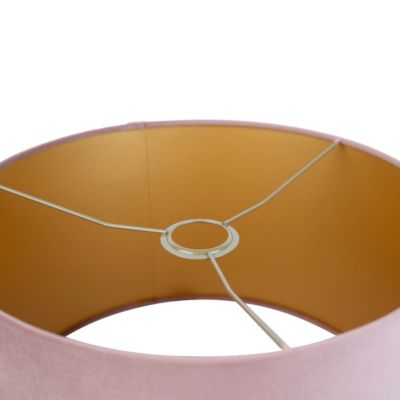 Abat-jour en velours rose 35/35/20 avec intérieur doré