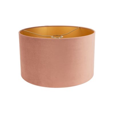 Abat-jour en velours rose 35/35/20 avec intérieur doré