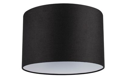 Abat-jour GoodHome Kpezin forme circulaire en tissu coloris noir Ø.30 x H.20 cm