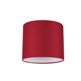 Abat-jour GoodHome Kpezin forme circulaire en tissu coloris rouge Ø.20 x H.17 cm