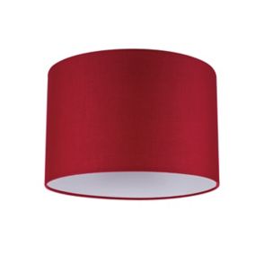 Abat-jour GoodHome Kpezin forme circulaire en tissu coloris rouge Ø.30 x H.20 cm