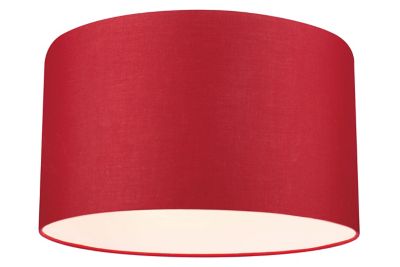 Abat-jour GoodHome Kpezin forme circulaire en tissu coloris rouge Ø.40 x H.23 cm