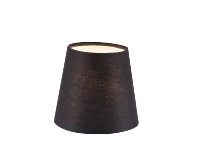 Abat-jour GoodHome Lokombi forme conique en tissu coloris noir Ø.10 x H.9 cm