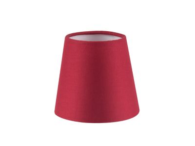 Abat-jour GoodHome Lokombi forme conique en tissu coloris rouge Ø.10 x H.9 cm