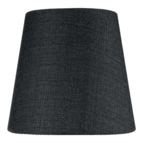 Abat-jour GoodHome Lokombi forme conique en tissu et métal coloris noir Ø.10 x H.9 cm