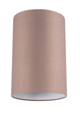 Abat-jour GoodHome Pibrock forme de cylindre en tissu coloris marron Ø.20 x H.30 cm