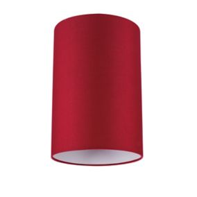 Abat-jour GoodHome Pibrock forme de cylindre en tissu coloris rouge Ø.20 x H.30 cm