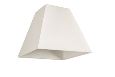 Abat-jour GoodHome Qarnay forme de pyramide en tissu coloris crème Ø.20 x H.15 cm