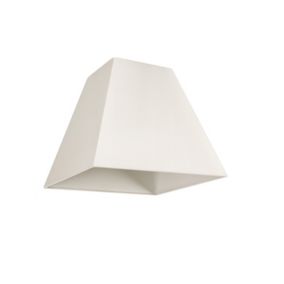Abat-jour GoodHome Qarnay forme de pyramide en tissu coloris crème Ø.20 x H.15 cm