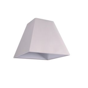 Abat-jour GoodHome Qarnay forme de pyramide en tissu coloris gris Ø.20 x H.15 cm