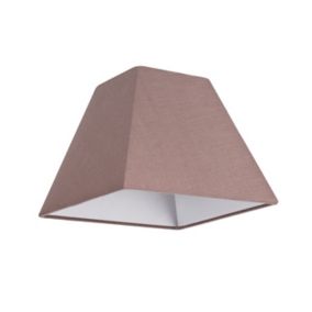 Abat-jour GoodHome Qarnay forme de pyramide en tissu coloris marron Ø.30 x H.25 cm
