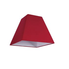 Abat-jour GoodHome Qarnay forme de pyramide en tissu coloris rouge Ø.20 x H.15 cm