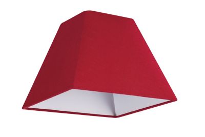 Abat-jour GoodHome Qarnay forme de pyramide en tissu coloris rouge Ø.30 x H.25 cm