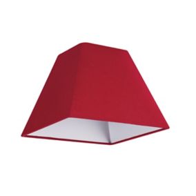 Abat-jour GoodHome Qarnay forme de pyramide en tissu coloris rouge Ø.30 x H.25 cm