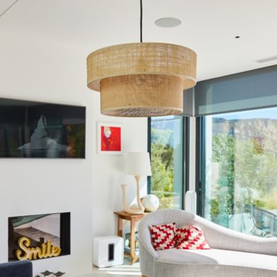 Abat-jour intérieur Estela H.20 x Ø40cm IP20 E27 beige fibre naturelle Lumisky