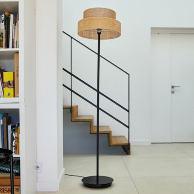 Abat-jour intérieur Estela H.20 x Ø40cm IP20 E27 beige fibre naturelle Lumisky