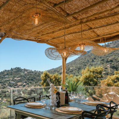 Abat jour naturel seul MARBELLA H14cm